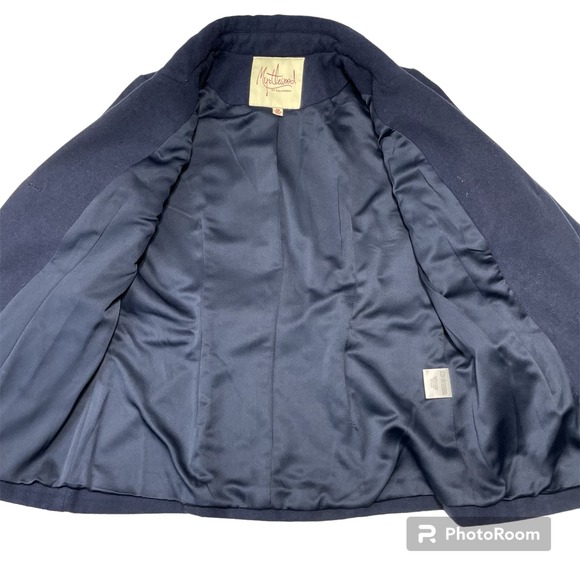 Myrtlewood Navy Button Down Wool Jacket with Gold Buttons - Sz M - Picture 4 of 8